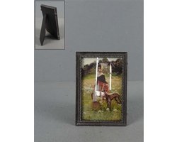 Fotolijstje ant. zilverkl. met schulprand 11,2x1,5x16,2cm
