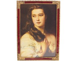 Fotolijstje RH rood/ant. goud kleur (10x15)16,4x11,3x1,5cm