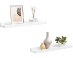 Fotoplanken 2 st | Opbergrek 40x9x3 cm MDF wit