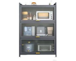 FOXSPORT Keukenkasten - Vrijstaande Keuken Opbergkast - Keukenonderkasten met opklapbare deuren - Dressoir - Kast - Keuken - Huiskamer - 60x32x112cm