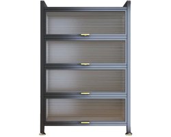 FOXSPORT Keukenkasten - Vrijstaande Keuken Opbergkast - Keukenonderkasten met opklapbare deuren - Dressoir - Kast - Keuken - Huiskamer - 60x32x144cm