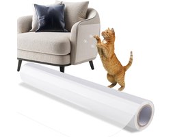 Foydream Krasbescherming Bank Kat, 500 cm x 40 cm Kattenkrasbescherming Zelfklevende, Transparante Antikrasfolie voor Katten Geschikt voor Meubels Bank Deur Muur Krasbescherming