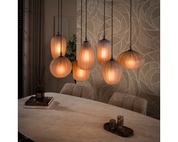 Fraaai - Lavern hanglamp 4+3-lichts - sienna bruin-frosted