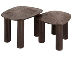 Fraaai - Otto salontafel set van 2 driehoekig Maya teak - bruin
