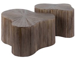 Fraaai - Rebecca salontafel set van 2 teak - bruin