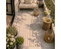 FRAAI In- & Outdoor loper - Sierra Arches Beige/Creme - 80x200cm