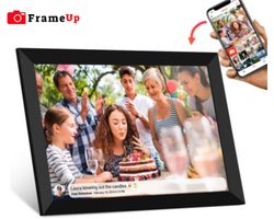 FrameUp - Digitale fotolijst met WiFi Met App- Zwart - 10.1 inch HD+ IPS Display - Fotokader met Touchscreen - Zwart - Digitale Fotolijst - Digitale fotokader
