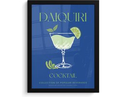 FrameYourWall® - Fotolijst met poster 30x40 cm - Cocktail - Daiquiri - Foto in lijst vintage - Fotokader van hout - Kaders en lijsten - Wissellijst muurposter - Picture en photo frame - Posterlijst - Fotohouder - Bar decoratie accesoires