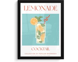 FrameYourWall® - Fotolijst met poster 30x40 cm - Foto in lijst - Cocktail - Lemonade - Vintage fotokader van hout - Kaders en lijsten - Wissellijst muurposter kleurrijk - Picture en photo frame - Posterlijst - Fotohouder - Wanddecoratie