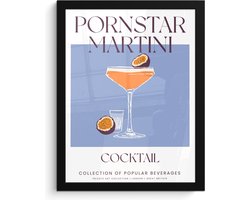 FrameYourWall® - Fotolijst met poster 30x40 cm - Foto in lijst - Cocktail - Pornstar Martini - Fotokader van hout - Kaders en lijsten - Wissellijst muurposter - Picture en photo frame - Posterlijst - Fotohouder - Kerstcadeau voor vriendin