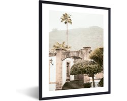 FrameYourWall® - Fotolijst met poster 30x40 - Zomer - Palmbomen - Architectuur - Natuur - Fotokader van hout - Kaders en lijsten - Houten fotolijstje - Wissellijst voor muurposter - Picture en photo frame - Posterlijst - Fotohouder