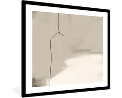 FrameYourWall® - Fotolijst met poster 40x40 - Beige - Modern art - Abstract - Fotokader van hout - Kaders en lijsten - Houten fotolijstje - Wissellijst voor muurposter - Picture en photo frame - Posterlijst - Fotohouder