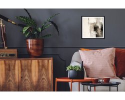 FrameYourWall® - Fotolijst met poster 40x40 - Kunst - Grijs - Abstract - Beige - Fotokader van hout - Kaders en lijsten - Houten fotolijstje - Wissellijst voor muurposter - Picture en photo frame - Posterlijst - Fotohouder