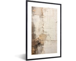 FrameYourWall® - Fotolijst met poster 40x60 - Abstract - Modern art - Beige - Industrieel - Fotokader van hout - Kaders en lijsten - Houten fotolijstje - Wissellijst voor muurposter - Picture en photo frame - Posterlijst - Fotohouder