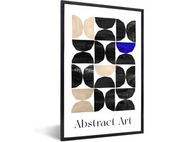 FrameYourWall® - Fotolijst met poster 40x60 - Abstract - Moderne kunst - Zwart - Beige - Fotokader van hout - Kaders en lijsten - Houten fotolijstje - Wissellijst voor muurposter - Picture en photo frame - Posterlijst - Fotohouder