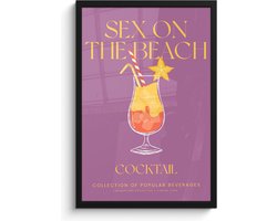 FrameYourWall® - Fotolijst met poster 40x60 cm - Cocktail - Sex on the beach - Foto in lijst paars - Fotokader van hout - Kaders en lijsten - Paarse decoratie - Wissellijst muurposter - Picture en photo frame - Posterlijst - Fotohouder