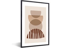 FrameYourWall® - Fotolijst met poster 40x60 - Modern - Beige - Kunst - Boho - Fotokader van hout - Kaders en lijsten - Houten fotolijstje - Wissellijst voor muurposter - Picture en photo frame - Posterlijst - Fotohouder