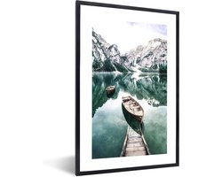 FrameYourWall® - Fotolijst met poster 40x60 - Natuur - Bergen - Sneeuw - Boten - Meer - Fotokader van hout - Kaders en lijsten - Houten fotolijstje - Wissellijst voor muurposter - Picture en photo frame - Posterlijst - Fotohouder