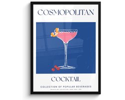 FrameYourWall® - Fotolijst met poster 50x70 cm - Foto in lijst - Cocktail - Cosmopolitan - Fotokader van hout - Kaders en lijsten - Wissellijst muurposter - Picture en photo frame - Posterlijst wanddecoratie - Fotohouder - Woondecoratie