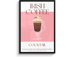 FrameYourWall® - Fotolijst met poster 60x90 cm - Foto in lijst - Cocktail koffie - Irish Coffee - Fotokader van hout - Kaders en lijsten - Wissellijst muurposter - Picture en photo frame - Posterlijst - Wandlijst - Kerstcadeau voor vrouwen