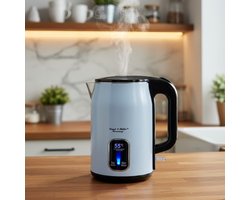 Frank & Muller Elektrische Waterkoker RVS 2.0 Liter – Witte Waterkoker – Roestvrijstalen Waterkoker – 360° Draaibaar – Droogkookbeveiliging – Luxe Design Keukenapparaat