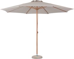 Frank zonnescherm Parasol met dissel Ø3.5M teak decor, beige.