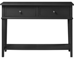 Franklin - Console tafel met 2 laden in MDF zwart (76 x 104 x 40 cm)