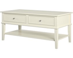 Franklin|Salontafel met 2 laden in Wit MDF