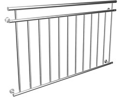 Frans balkon hekwerk - Balkonreling balustrade - Balkon afscherming - Onderhoudsvriendelijk staal - 156 x 90 cm - Roestvrij staal