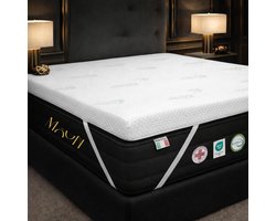 Frans Bed Topper - Matras Oplegger - Slaapcomfort Verbeteren - Traagschuim met Aloë Vera - 110 x 200 cm - Wit