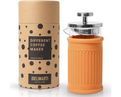 Franse Koffiepers van Borosilicaatglas met Thermische Siliconen Hoes - 350 ml