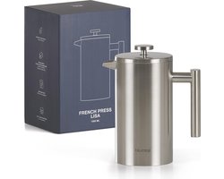 Franse Koffiezetter 1000 ml - Duurzame RVS French Press voor Perfecte Koffie