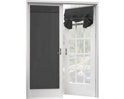 Franse rolgordijnen, tweedelige set; warmte-isolerende en verduisterende glazen rolgordijnen, 26 x 68 inch, zwart.