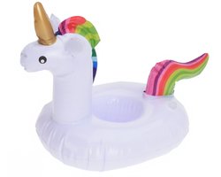 Free And Easy Opblaasbare Bekerhouder 18 Cm Eenhoorn Wit