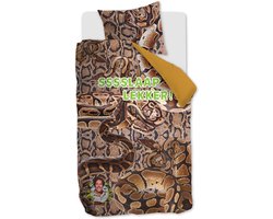 FREEK VONK Ssslaap Lekker dekbedovertrek - Eenpersoons - 140x200 - Bruin