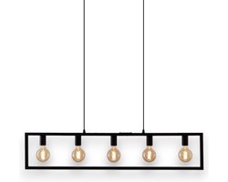 Freelight Distesa hanglamp - zwart frame - 120cm - 5x E27 - zwart