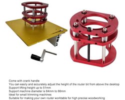 Freeslift, router lift, freestafel-hefsysteem, houtbewerking, freestafel-inzetplaat-hefbasis, houtfreeswerkbanken voor doe-het-zelf houtbewerking, gravure
