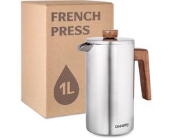 French Press 1L - Duurzaam Design voor 5 Kopjes met Dubbelwandige Isolatie