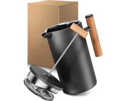 French Press Kleine Thermo - Koffiezetapparaat van roestvrij staal - Camping Koffie Zetten - Dubbelwandige Manueel Koffiezetapparaat | 035 liter - 2 Kopjes