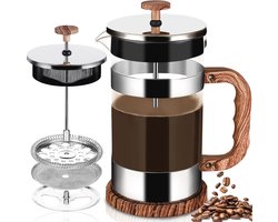French Press Koffiezetapparaat 1000 ml - Koffiepers van Roestvrij Staal en Hittebestendig Glas - Perfect voor Koffie of Thee