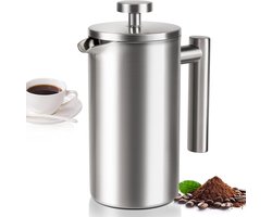 French press koffiezetapparaat – Roestvrijstalen Franse pers voor keuken en reizen – Stevig mini design – Compacte camping koffie maker – Duurzame en elegante theepot voor vrouwen en mannen - koffiezetapparaat