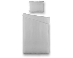 Fresh & Co Silk Satin Dekbedovertrek - Eenpersoons - Zilvergrijs - 140x200 cm - Microvezel