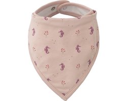 Fresk Bandana voor Baby's Meisjes - Slabbetje Met Drukknoop – Zakdoek – Biologisch Katoen Roze - Seahorse