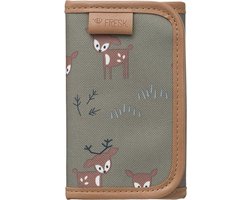 Fresk Portemonnee voor Meisjes – Billfold met Klittenbandsluiting – Pasjeshouder – Portefeuille Kinderen - Groen – Deer Olive