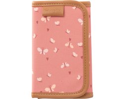 Fresk Portemonnee voor Meisjes – Billfold met Klittenbandsluiting – Pasjeshouder – Portefeuille Kinderen - Roze - Butterflies