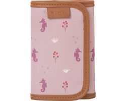Fresk Portemonnee voor Meisjes – Billfold met Klittenbandsluiting – Pasjeshouder – Portefeuille Kinderen - Roze - Seahorse