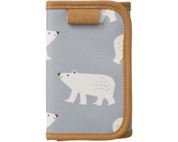 Fresk Portemonnee voor Unisex – Billfold met Klittenbandsluiting – Pasjeshouder – Portefeuille Kinderen - Lichtgrijs - Polar Bear