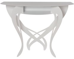 Frida console 110x35x85 cm in wit gelakt ijzer Elegant geperforeerd bloemmotief Ruimtebesparend meubilair voor entree of woonkamer Made in Italy