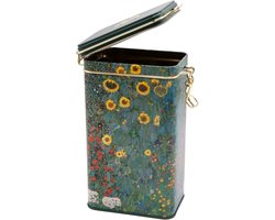 Fridolin 19402 - voorraadblik / koffieblik van metaal met beugelsluiting, volume ca. 1,4 liter - Gustav Klimt: boerderij