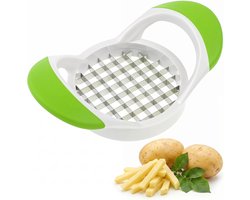 Frietsnijder - Aardappelsnijder - Keukengereedschap - Met Ergonomische Handgrepen - Multifunctioneel - Snijdt In Strips - RVS - 17.2×10.5×5.2 cm - Geschikt voor aardappelen, wortelen, komkommers, uien, keuken, koken, dagelijks gebruik - Groen